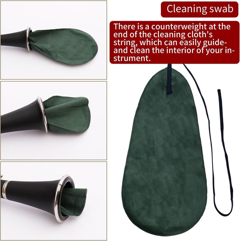 Dowite Clarinet Cleaning Kit 10-In-1 Maintenance Accessories Set with Swab, Key Oil, Mouthpiece Brush and Cork Grease - Professional Care Kit for B Flat Clarinet Students and Musicians - Image 3